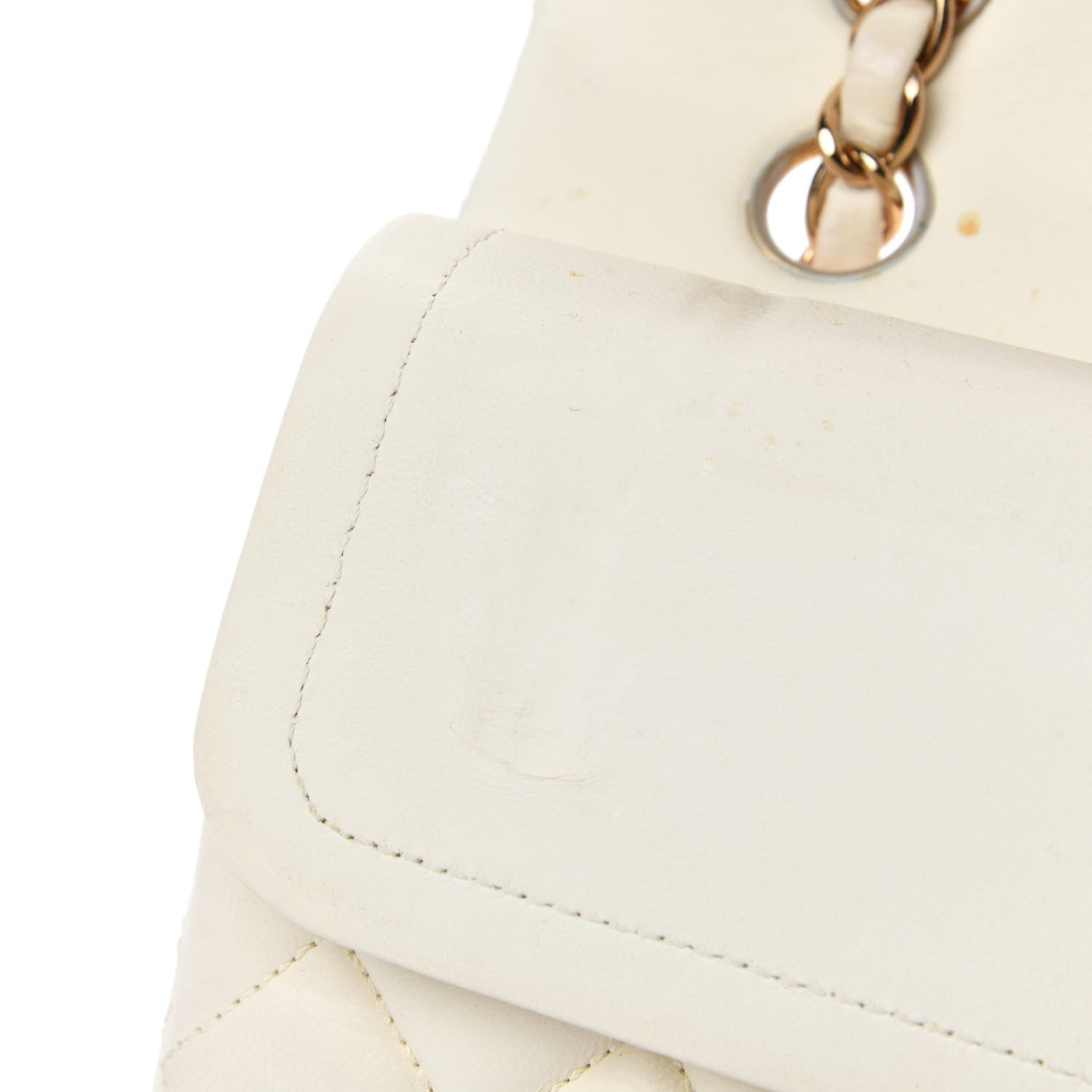 Chanel Lambskin Quilted Medium Double Flap White 12 of 25