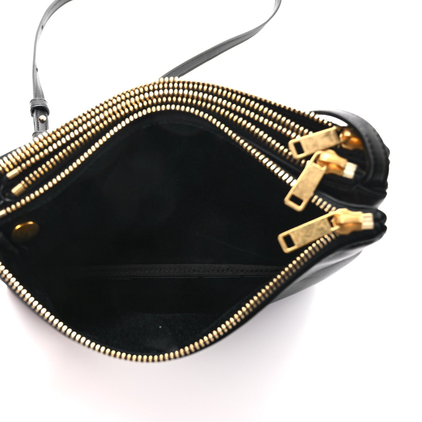 Lambskin Small Trio Crossbody Bag Black