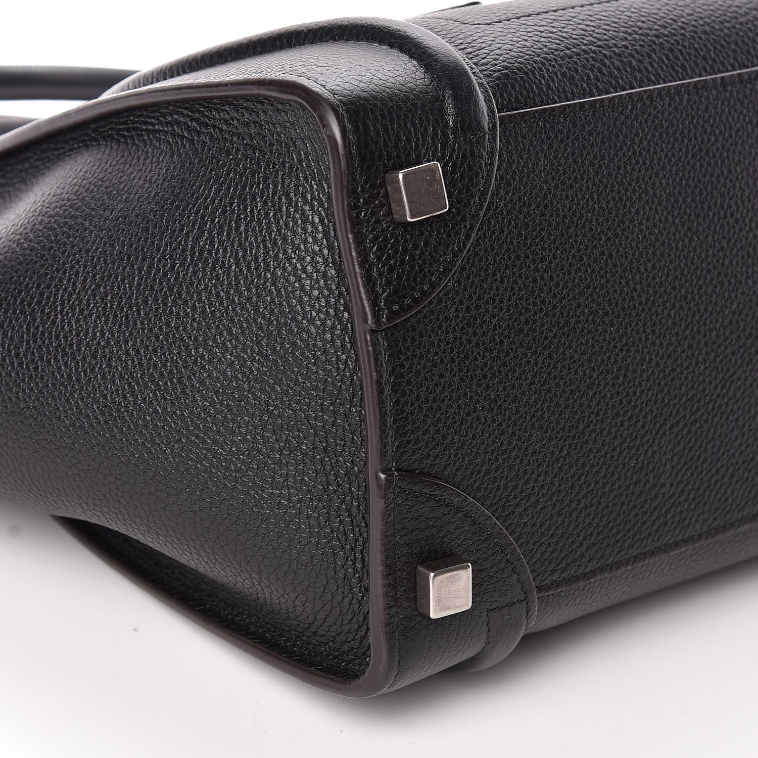 Celine Drummed Calfskin Micro Luggage Black 9 of 10
