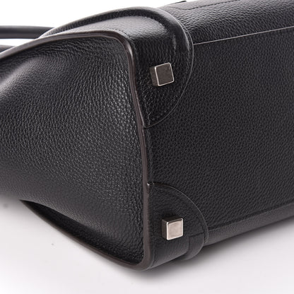 Celine Drummed Calfskin Micro Luggage Black 9 of 10