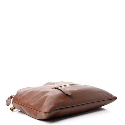 Burberry Soft Calfskin House Check Big Crush Tote Brown Ochre 4 of 12