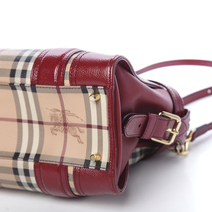 Burberry Haymarket Check Minford Portrait Tote Military Red 11 of 12