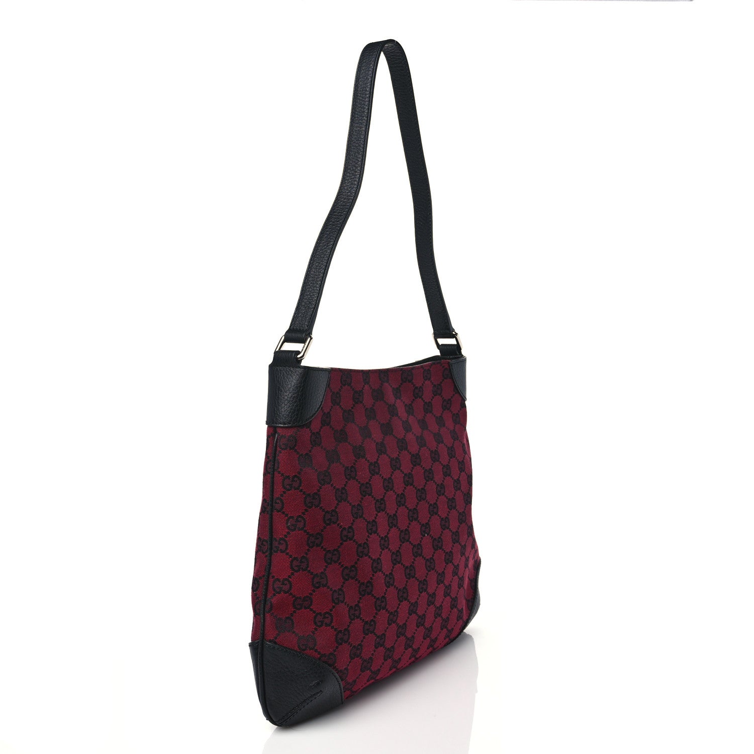 Gucci Nylon Monogram Signature Hobo Shoulder Bag Red 2 of 8