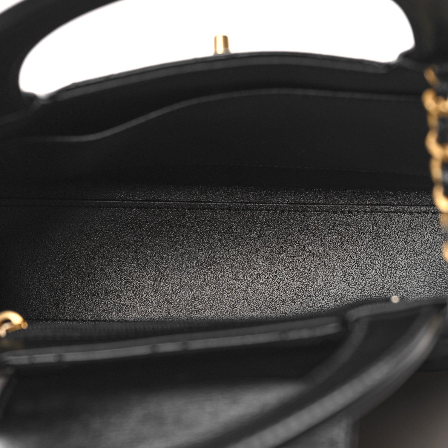 Chanel Shiny Aged Calfskin Quilted Nano Kelly Shopper Black 5 of 11