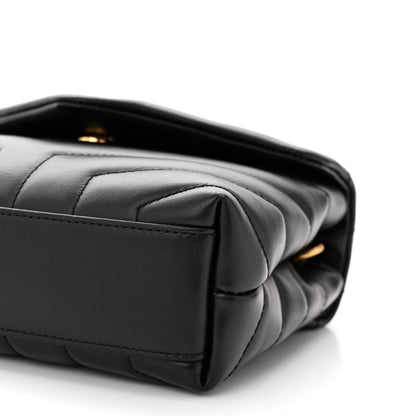 Saint Laurent Calfskin Y Quilted Monogram Toy Loulou Crossbody Bag Black 10 of 10