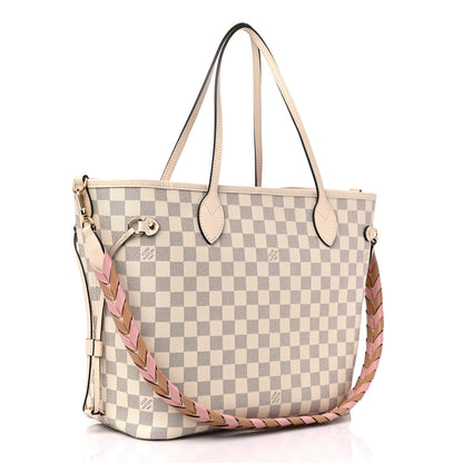Louis Vuitton Damier Azur Braided Neverfull MM Pink 4 of 11