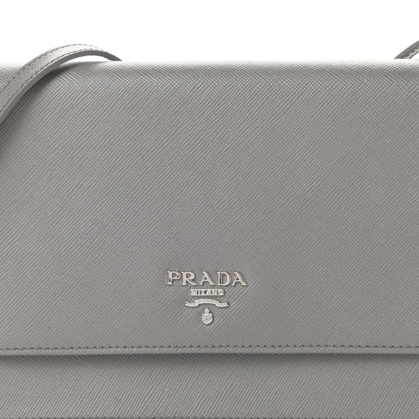 Saffiano Metal Flap Wallet With Strap Marmo