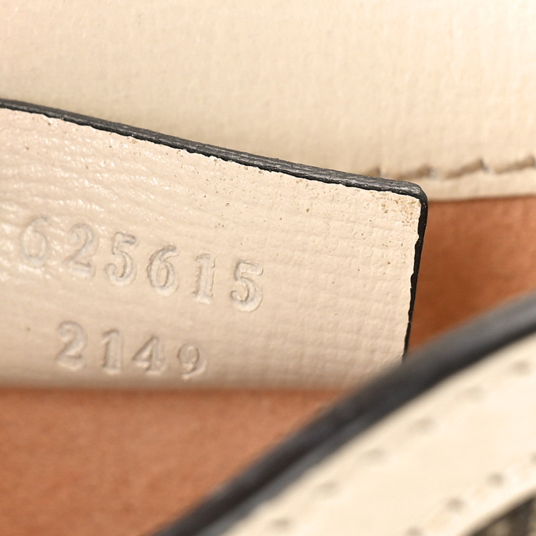 Gucci GG Supreme Monogram Azalea Calfskin Mini Horsebit 1955 Crossbody Bag Beige Ebony Mystic White 7 of 13