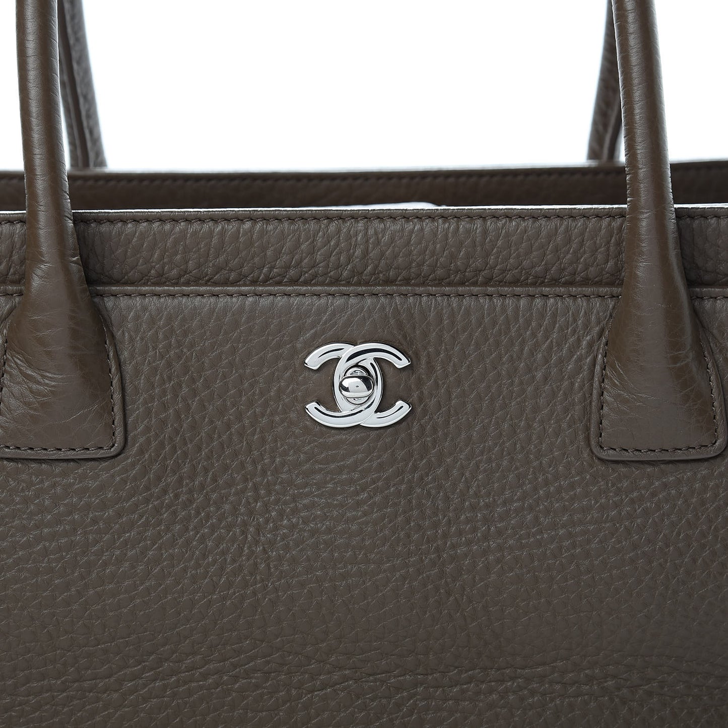 Calfskin Small Cerf Executive Shopper Tote Brown