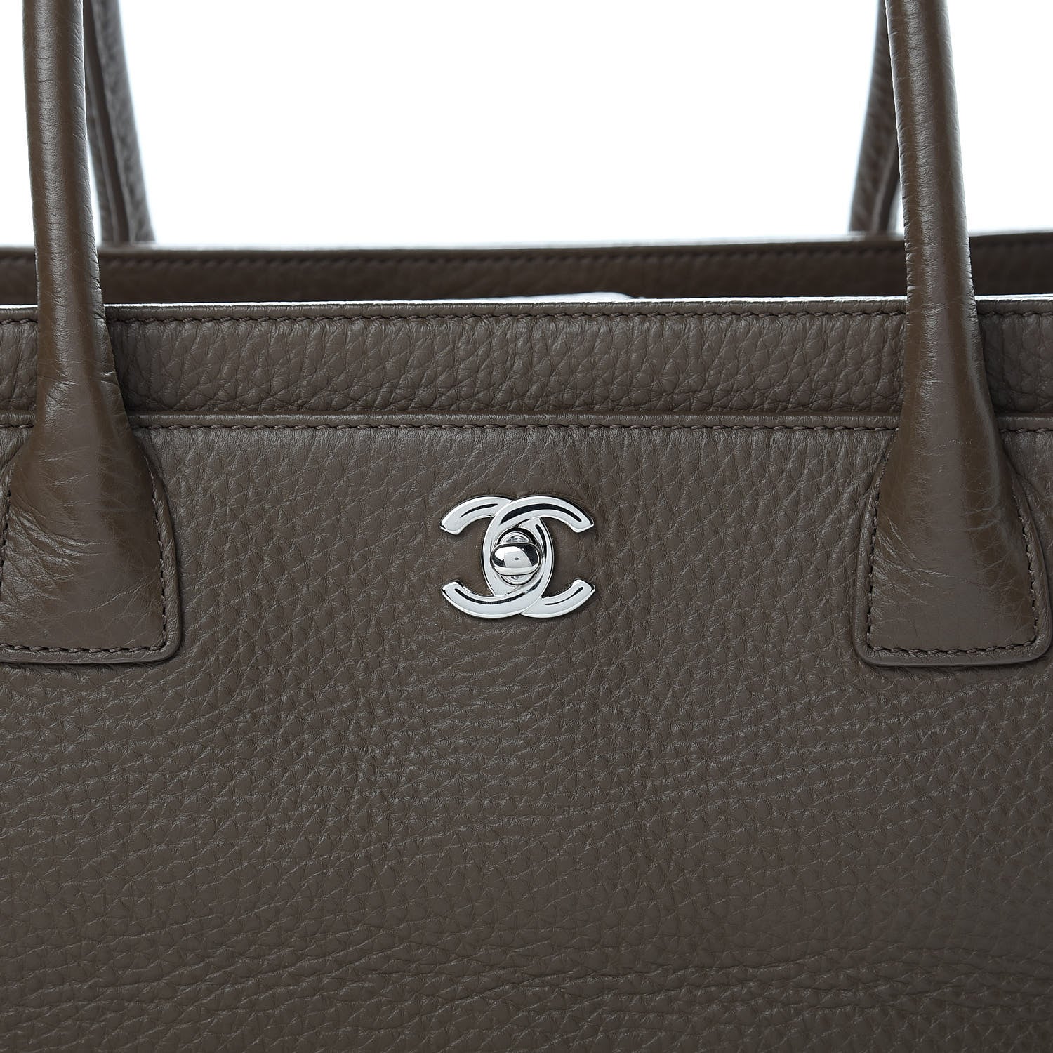 Chanel Calfskin Small Cerf Executive Shopper Tote Brown 10 of 13