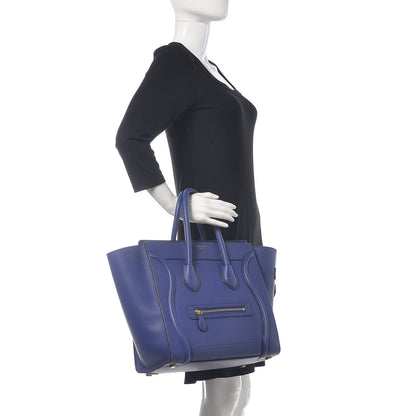 Celine Drummed Calfskin Mini Luggage Indigo 2 of 21