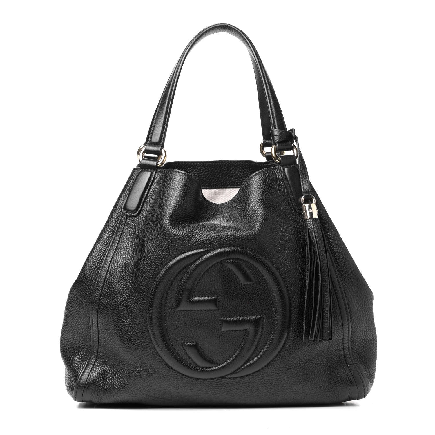Gucci Pebbled Calfskin Medium Soho Shoulder Bag Black 1 of 8