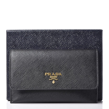 Prada Saffiano Metal Flap Wallet Black 9 of 9