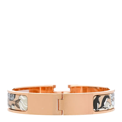 Hermes Enamel Narrow Print Dans Les Nuages Clic Clac H Bracelet PM Songe Pastel 3 of 5