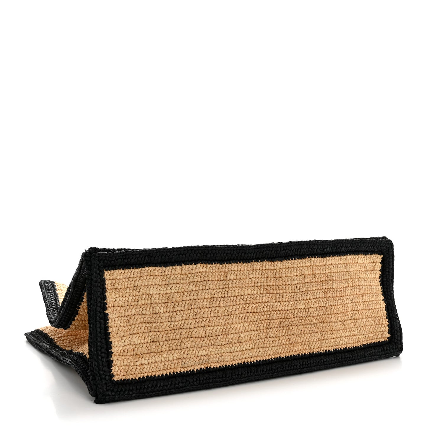 Raffia Calfskin Rive Gauche Tote Naturale Black