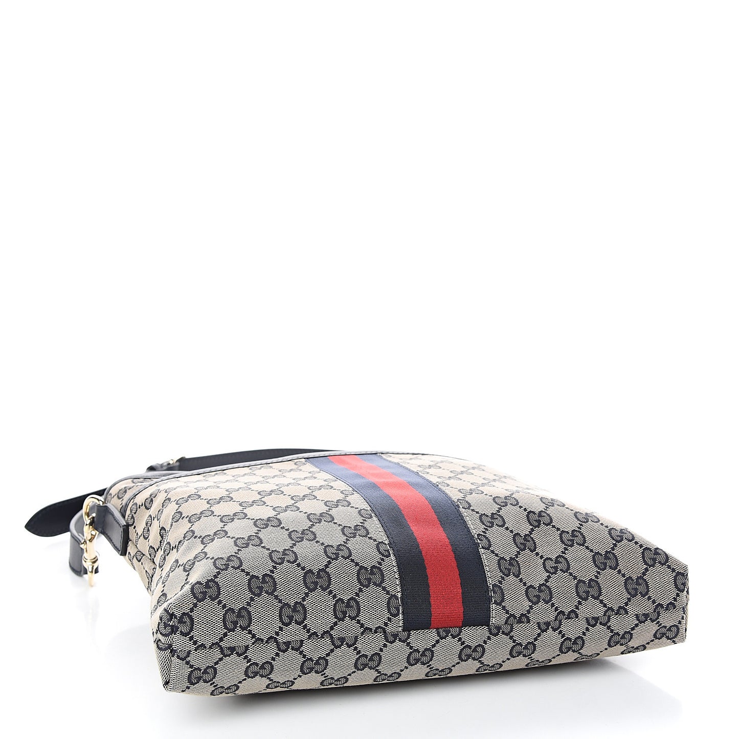 GG Supreme Monogram Web Flat Messenger Bag Navy
