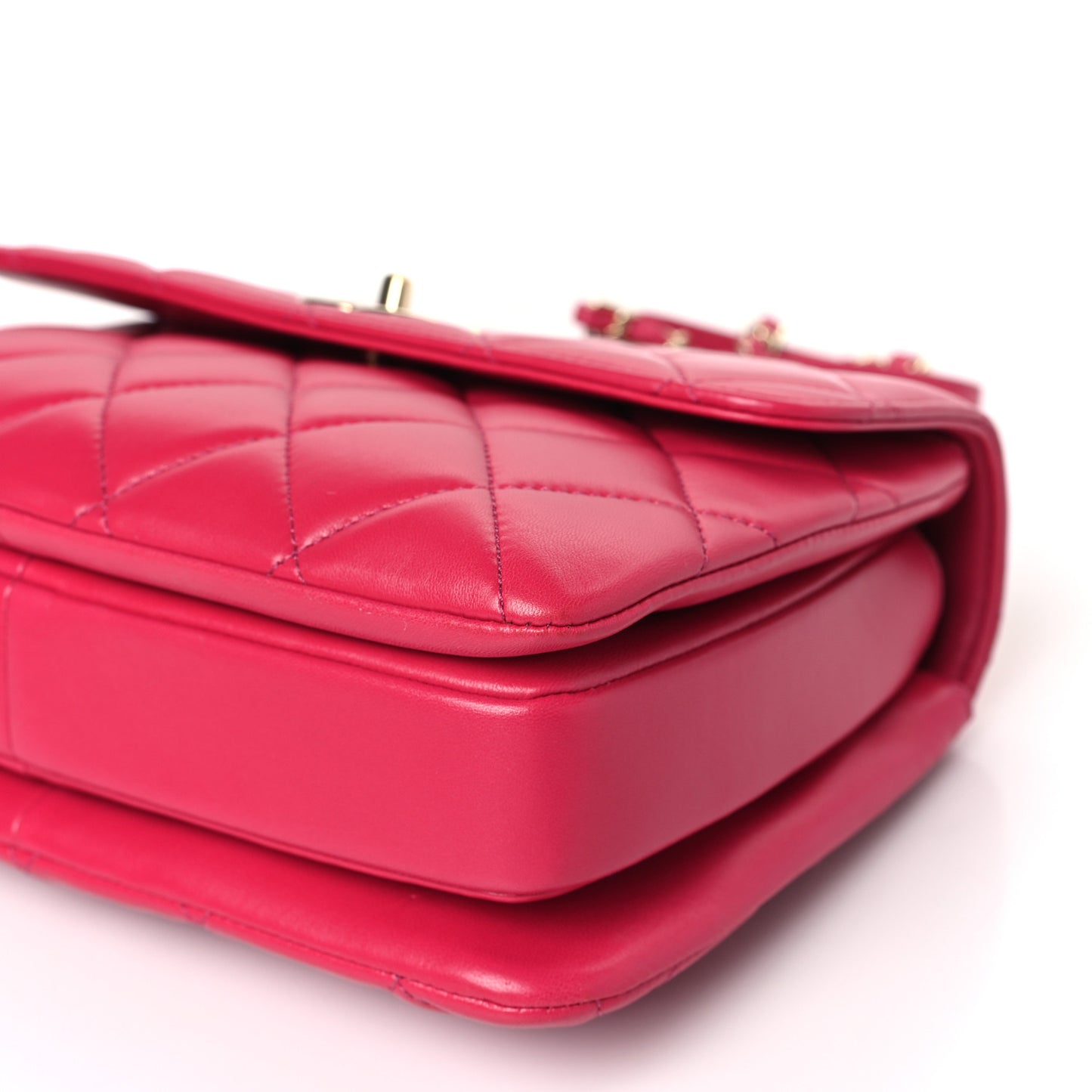 Lambskin Quilted Small Trendy CC Flap Dual Handle Bag Pink