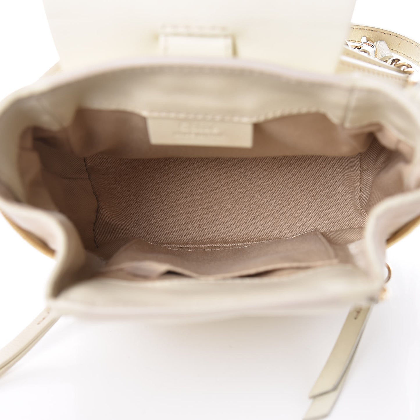 Calfskin Quilted Mini Faye Backpack Natural White