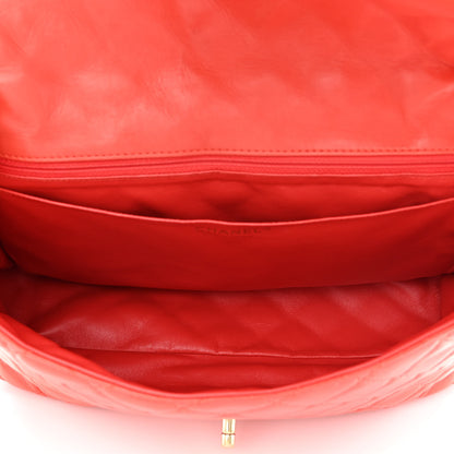 Chanel Lambskin Quilted XL Maxi Single Flap Red 5 of 15