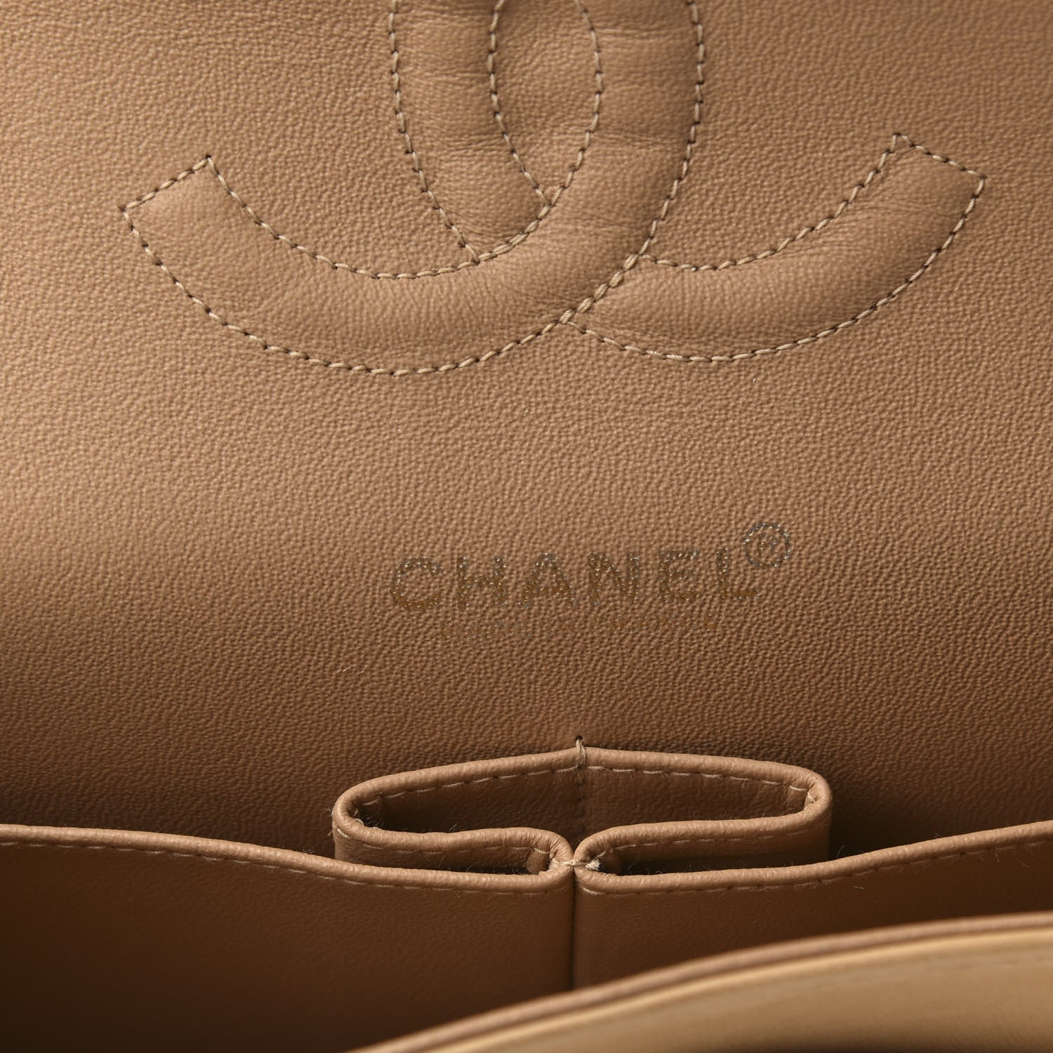 Chanel Lambskin Quilted Medium Double Flap Beige 8 of 9