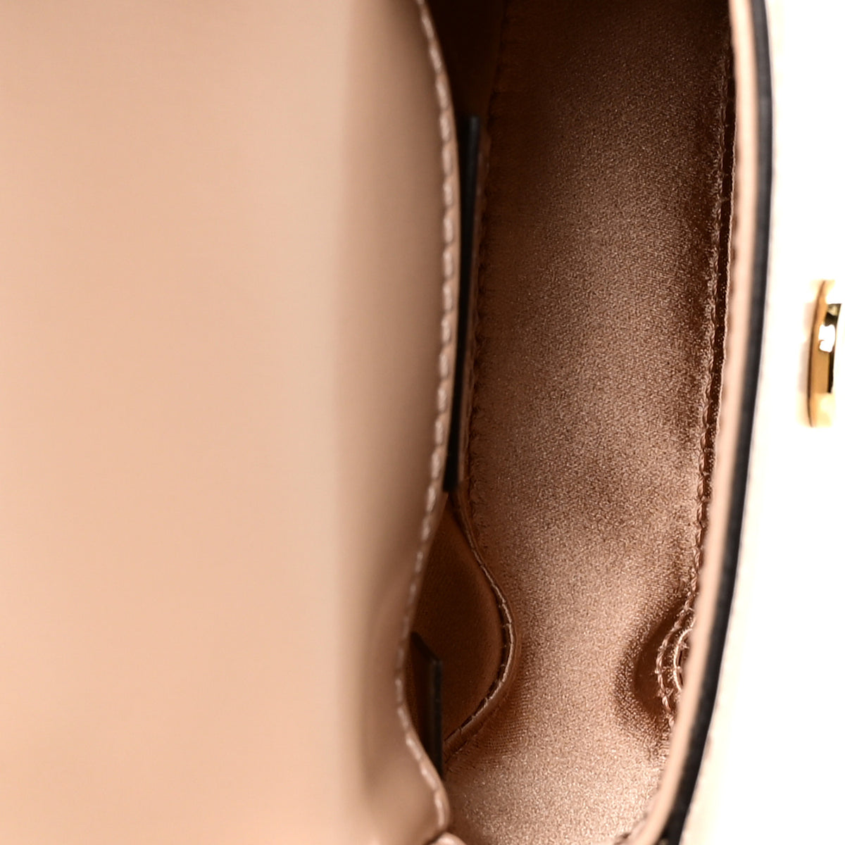 Gucci Calfskin Super Mini Bamboo 1947 Top Handle Chain Bag Light Beige 5 of 10