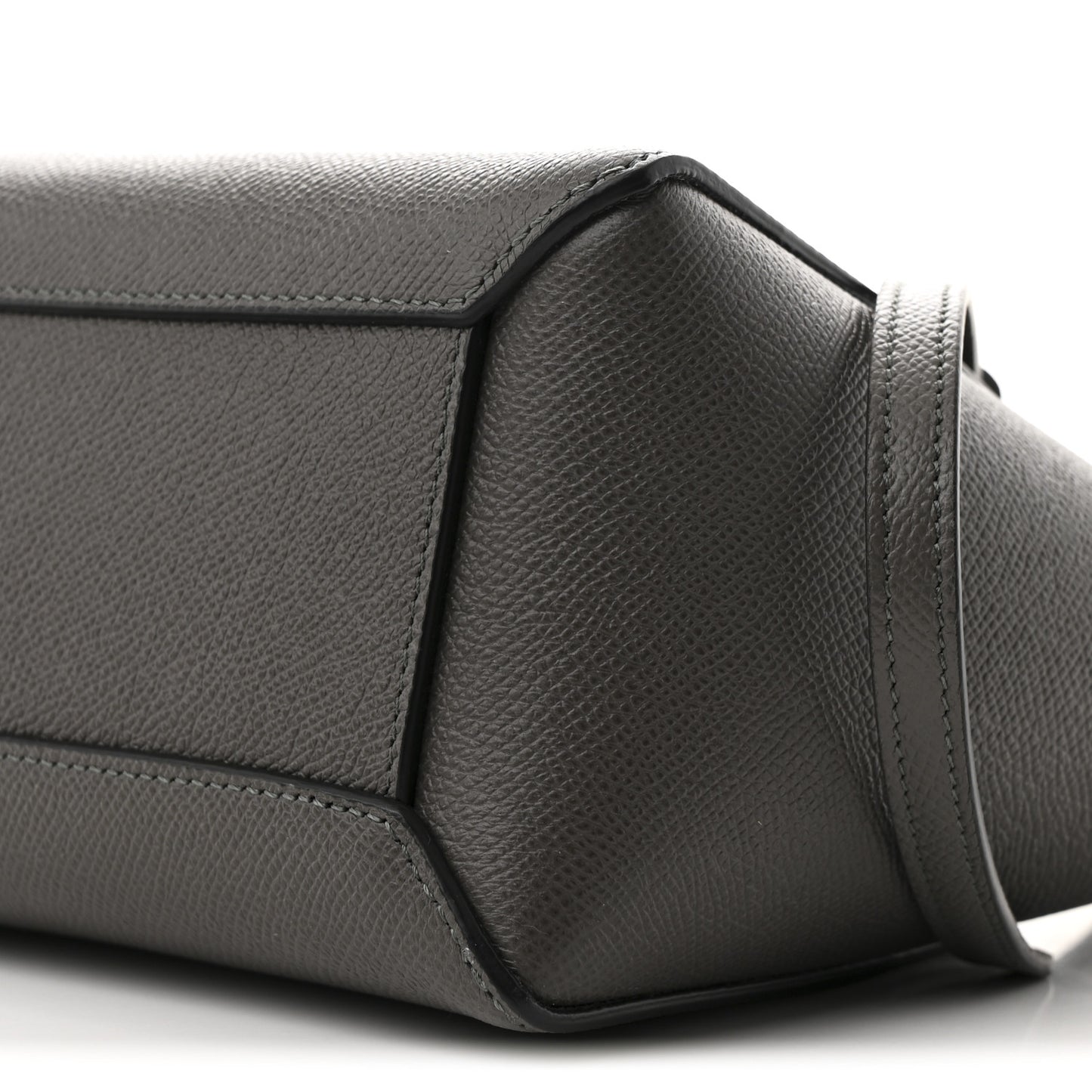 Grained Calfskin Nano Belt Bag Grey