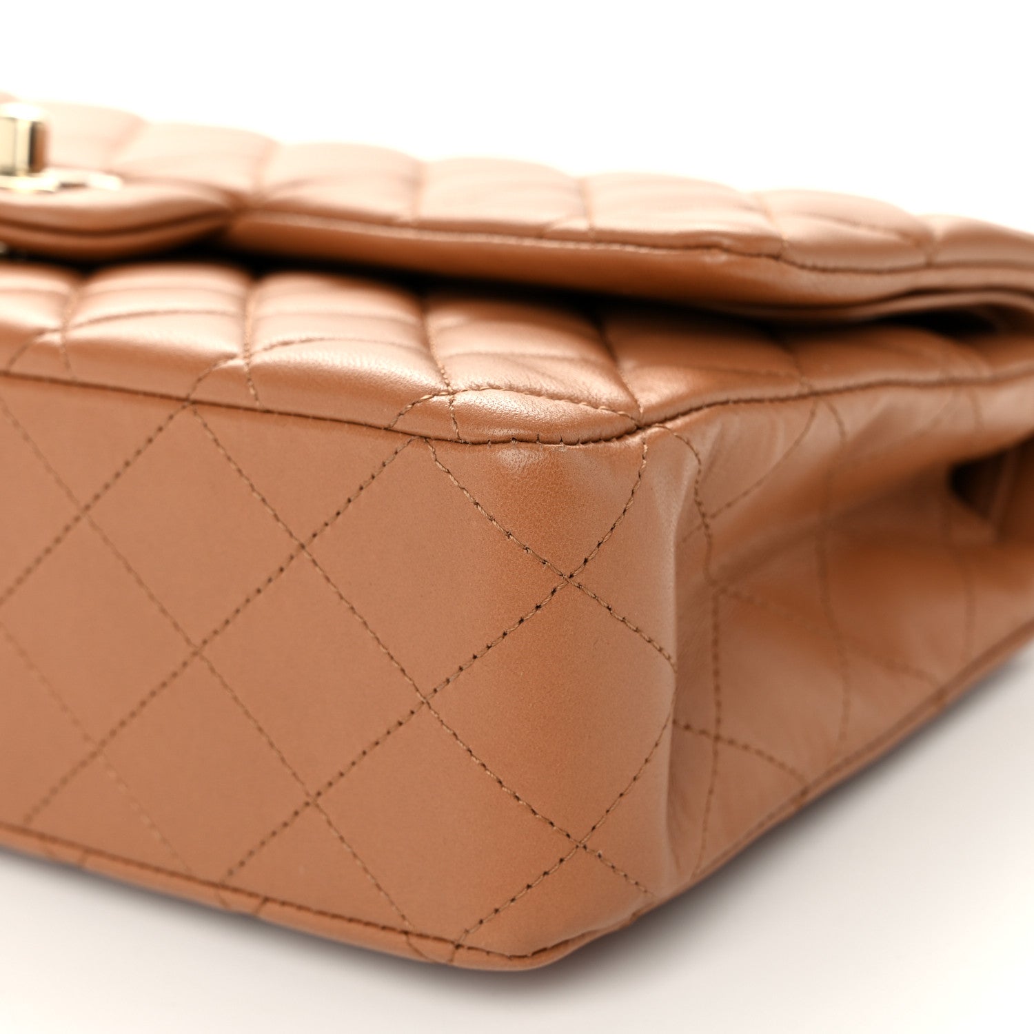 Chanel Lambskin Quilted Medium Double Flap Brown 10 of 10