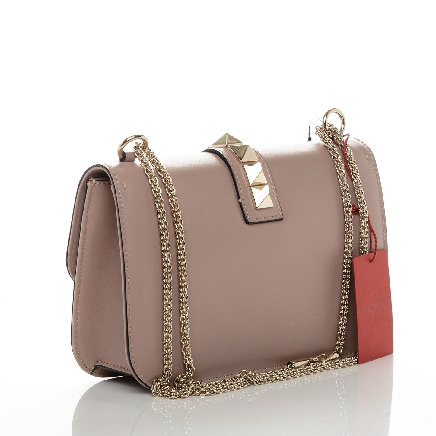 Vitello Medium Glam Lock Rockstud Flap Poudre