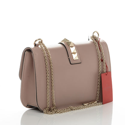 Valentino Garavani Vitello Medium Glam Lock Rockstud Flap Poudre 3 of 6