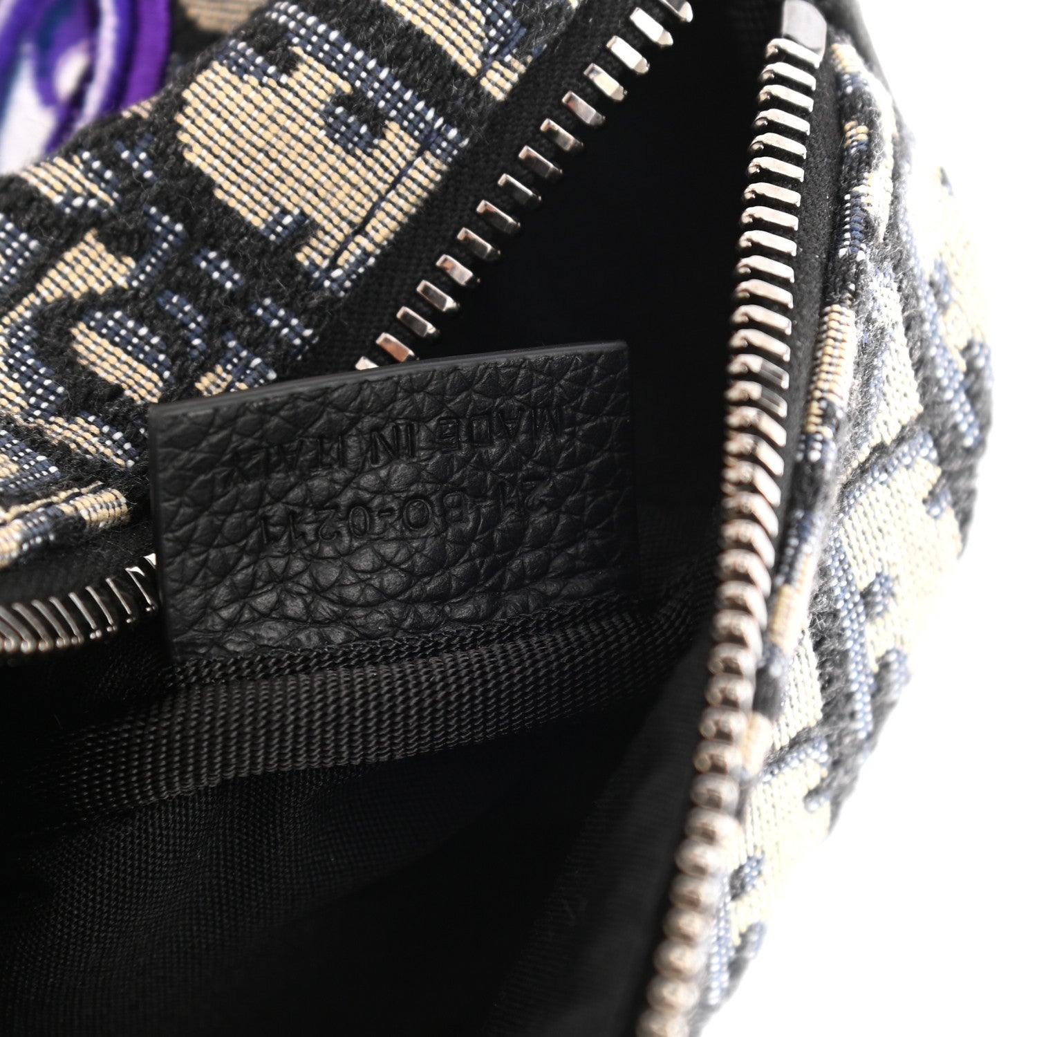 Christian Dior X KENNY SCHARF Oblique Canvas Embroidered Patches Roller Messenger Bag Charcoal 7 of 10