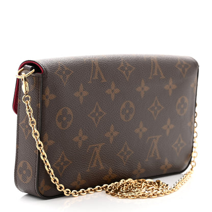 Louis Vuitton Monogram Pochette Felicie Chain Wallet Fuchsia 4 of 12