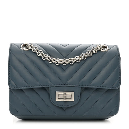 Chanel Aged Calfskin Chevron Quilted 2.55 Reissue Mini Flap Blue 1 of 11