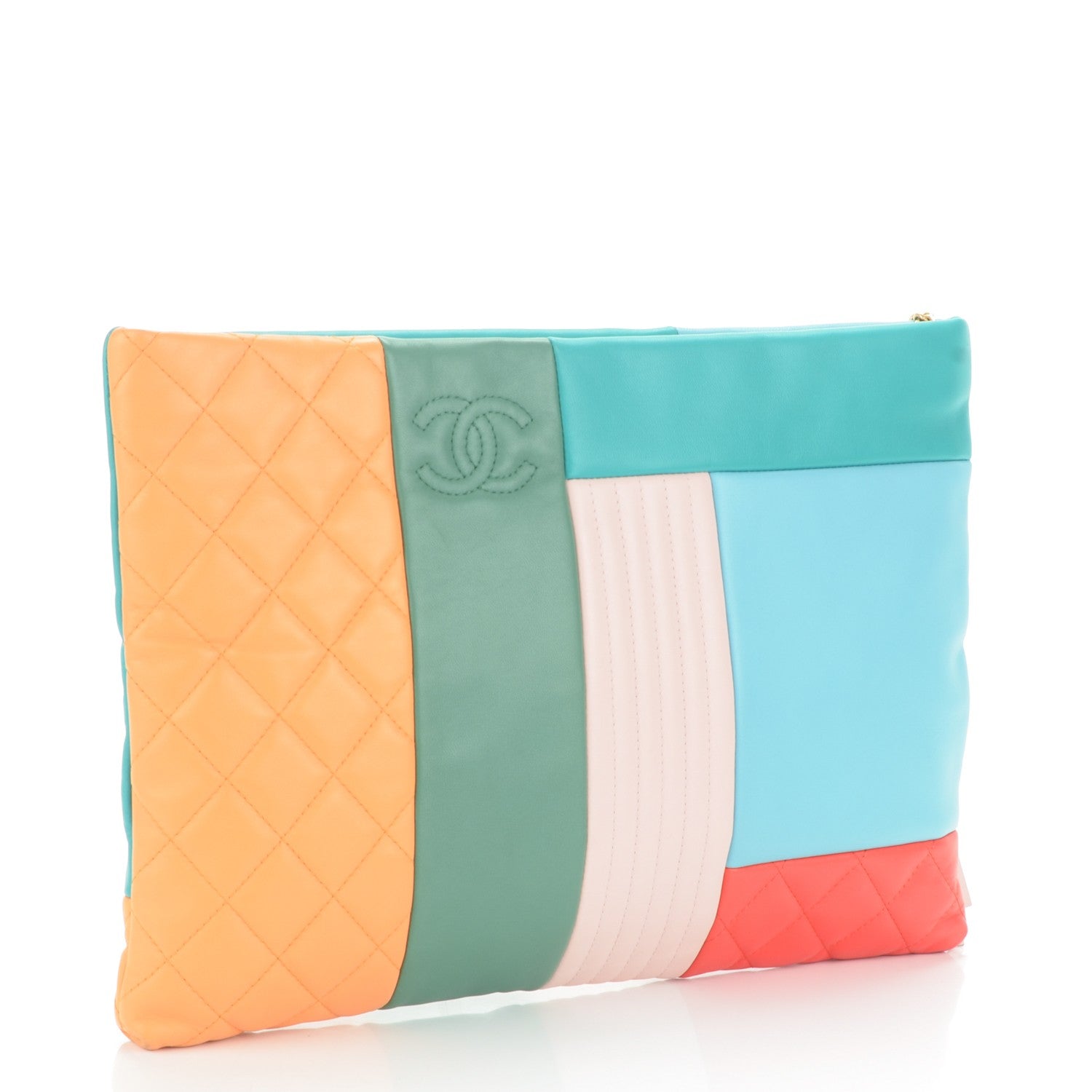 Chanel Lambskin Patchwork Large Cosmetic Case Multicolor 3 of 7