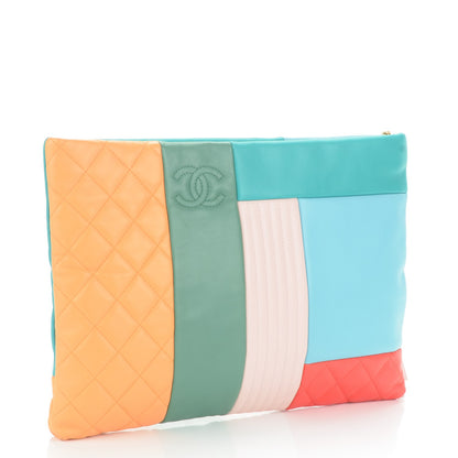 Chanel Lambskin Patchwork Large Cosmetic Case Multicolor 3 of 7