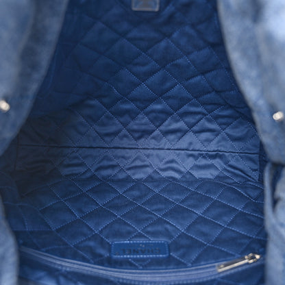 Chanel Washed Denim Quilted Studded Small Chanel 22 Blue 6 of 11