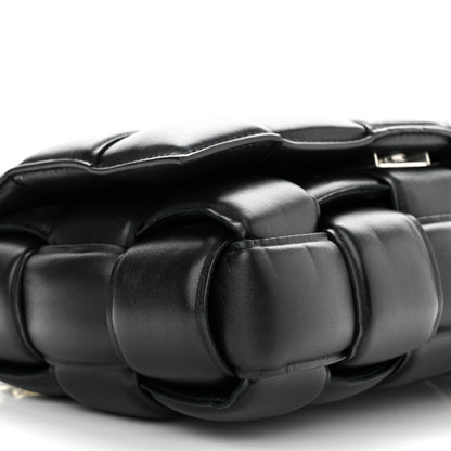 Bottega Veneta Lambskin Maxi Intreccio Padded Chain Cassette Crossbody Bag Black 8 of 10