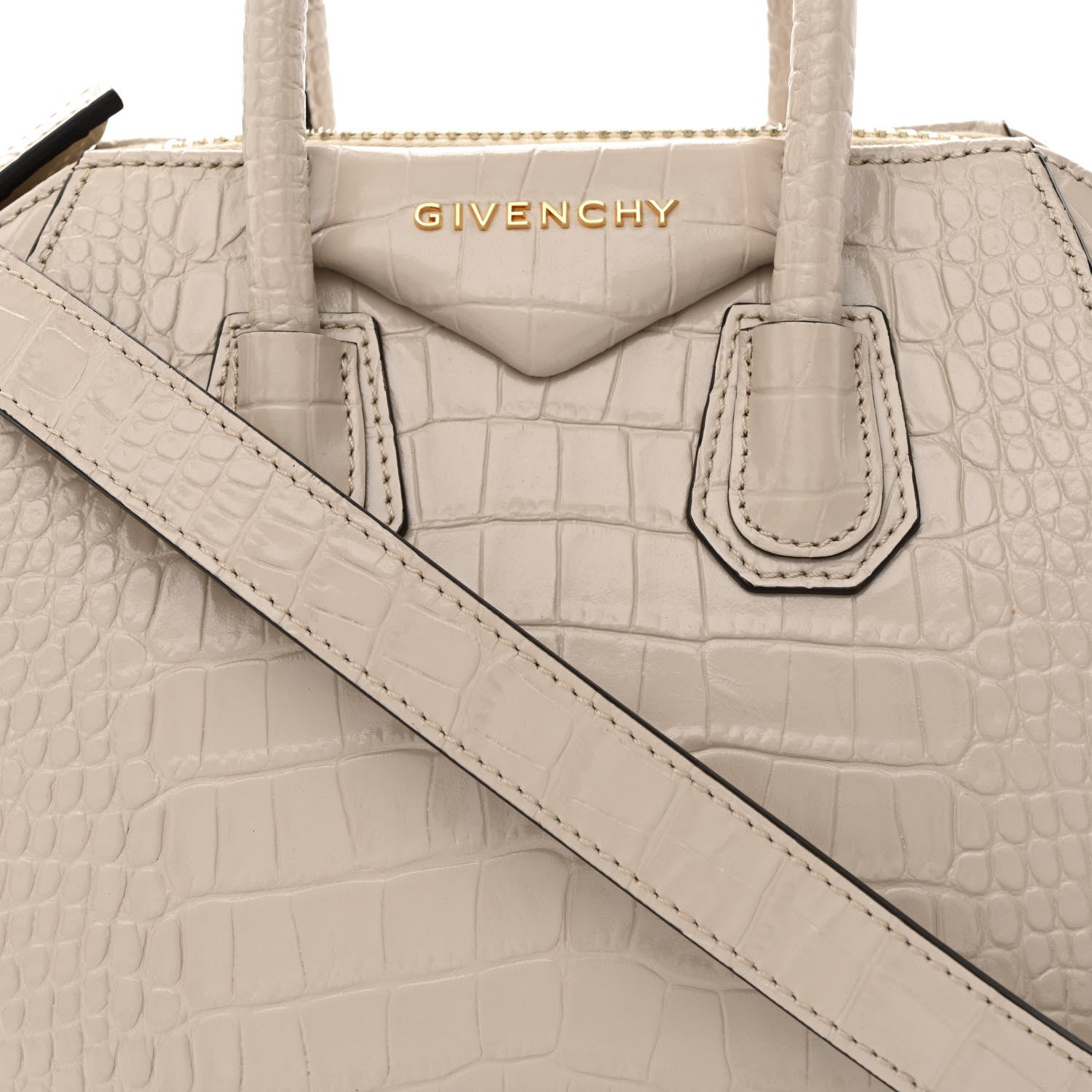 Givenchy Calfskin Crocodile Embossed Mini Antigona Dune 8 of 12
