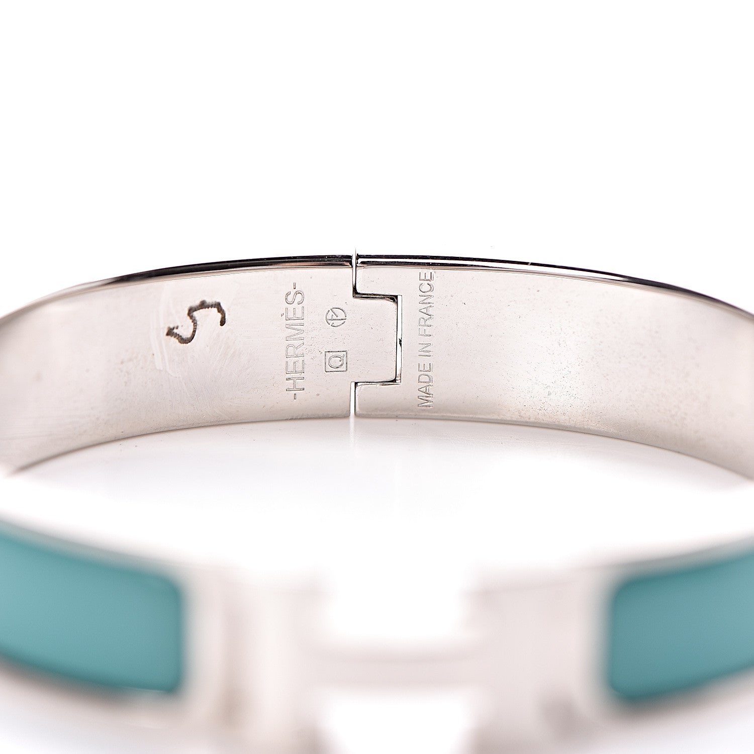 Hermes Enamel Narrow Clic Clac H Bracelet PM Emeraude 4 of 5