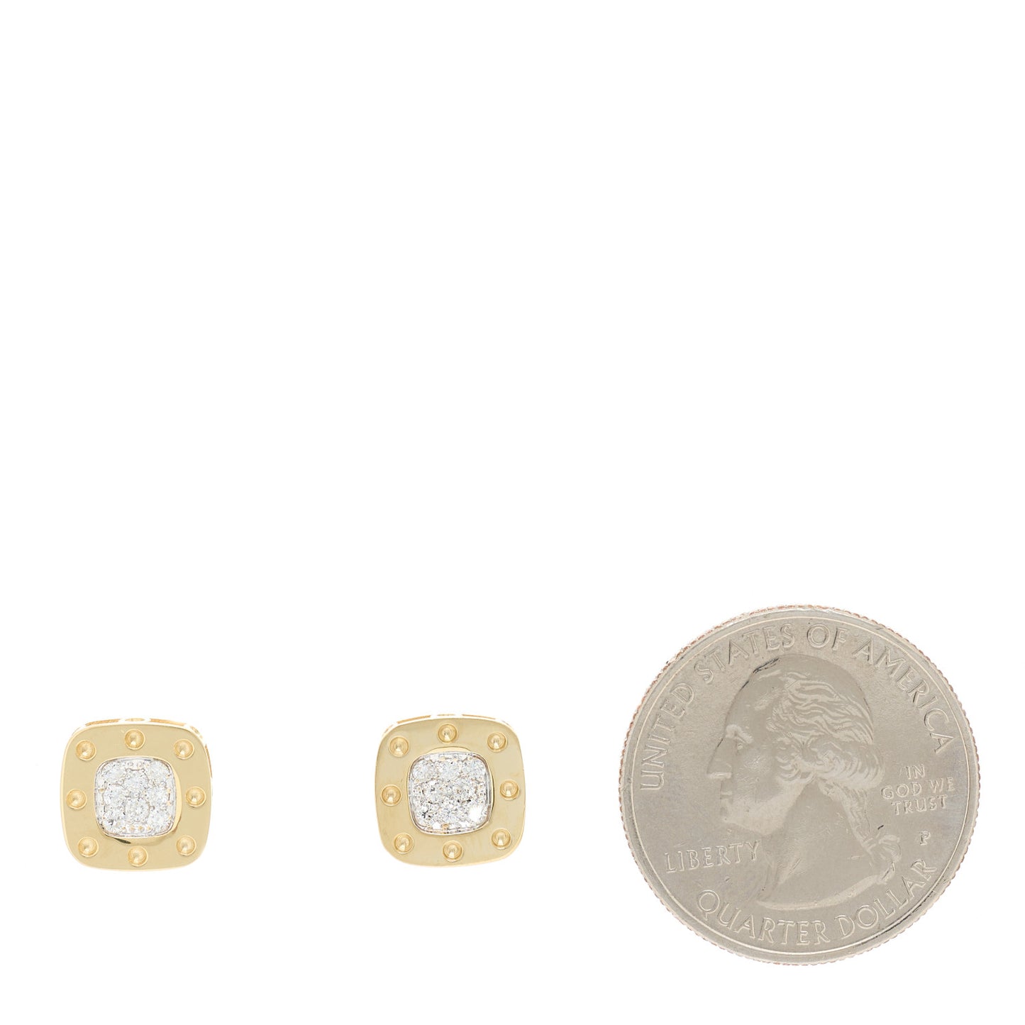 18K Yellow Gold Diamond Pois Moi Stud Earrings