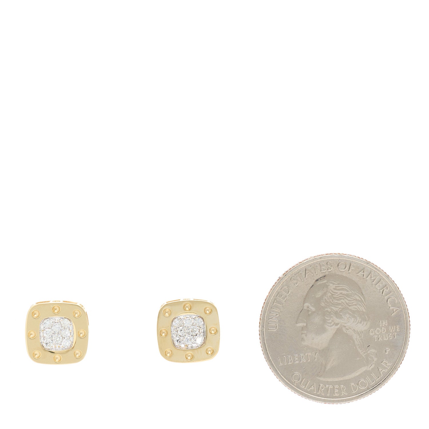 Roberto Coin 18K Yellow Gold Diamond Pois Moi Stud Earrings 2 of 5