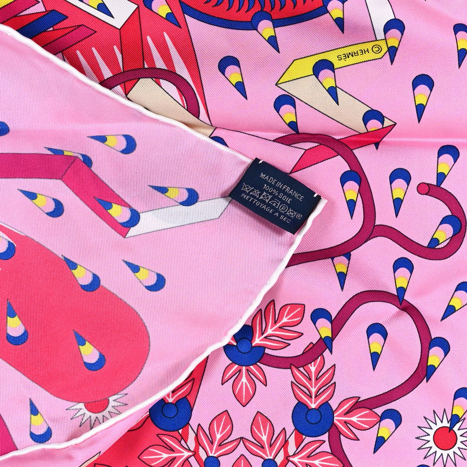 Hermes Silk Woof Woof Scarf 90 Rose 3 of 4