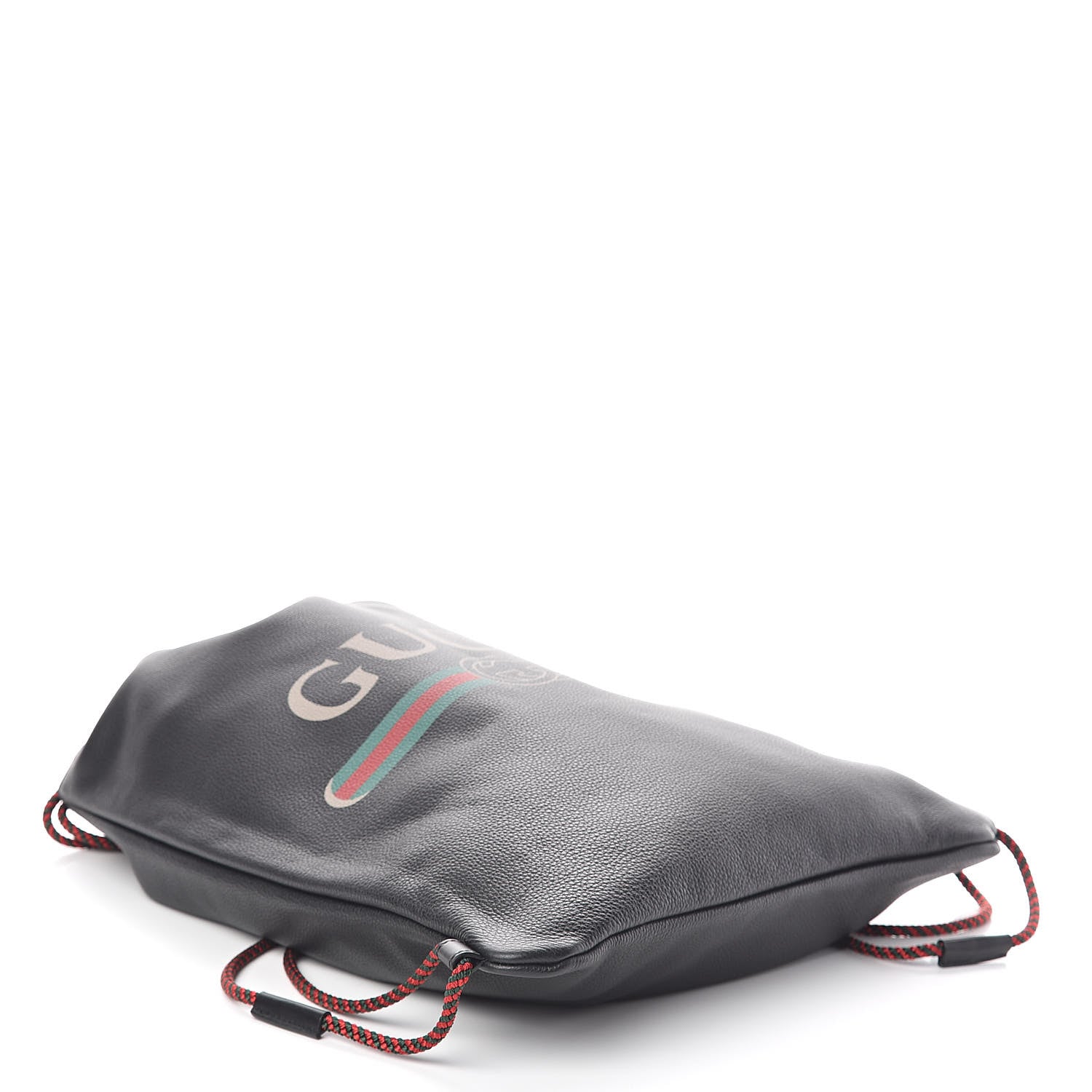 Gucci Calfskin Logo Drawstring Backpack Black 5 of 11