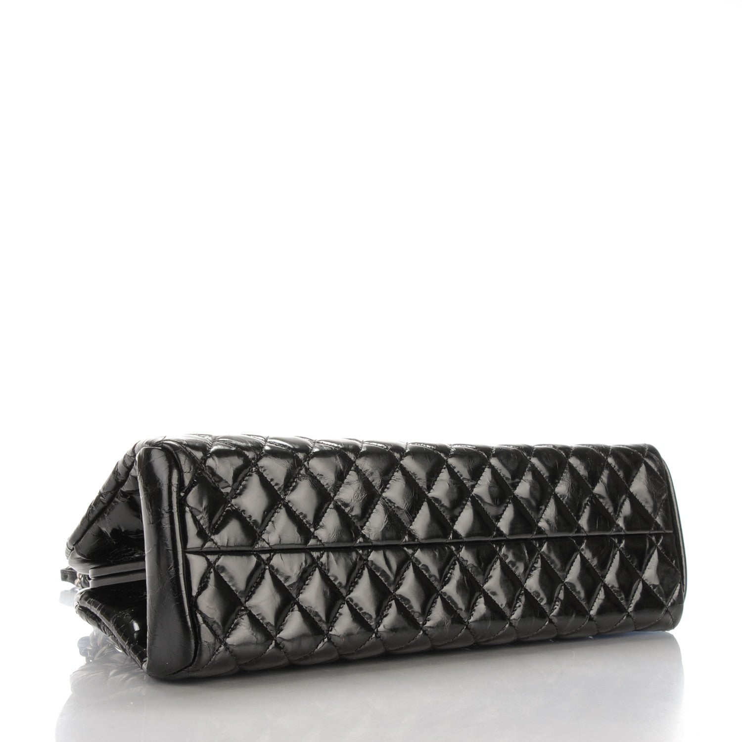 Chanel Glazed Calfskin Quilted Medium Just Mademoiselle Black 4 of 7