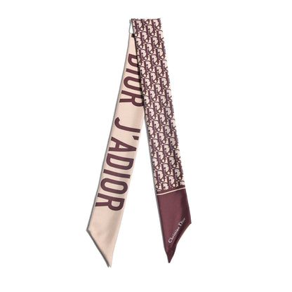 Christian Dior Silk Oblique Mitzah Scarf Bordeaux 3 of 5