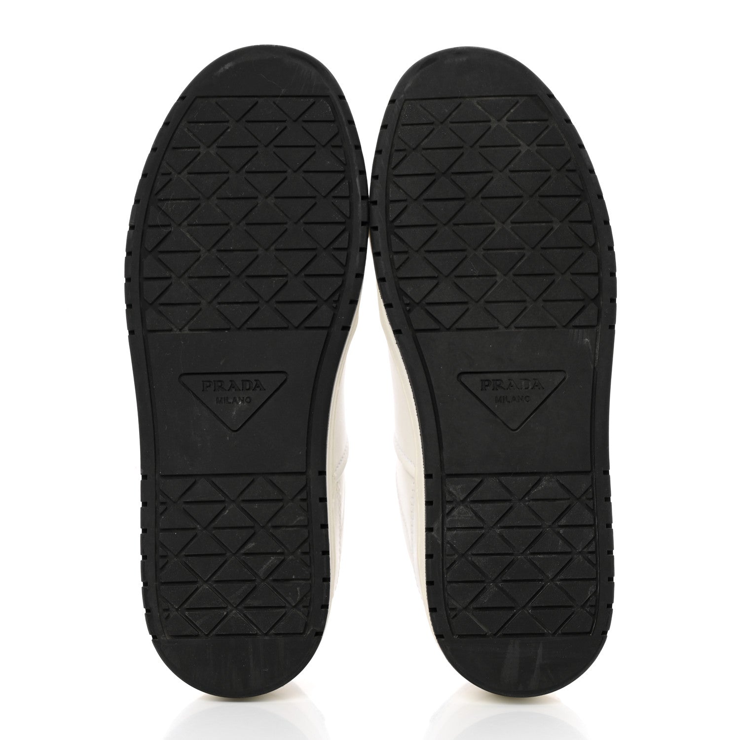 Prada Vitello Rois Triangle Womens Downtown Low Top 30mm Sneakers 36.5 White Black 6 of 14