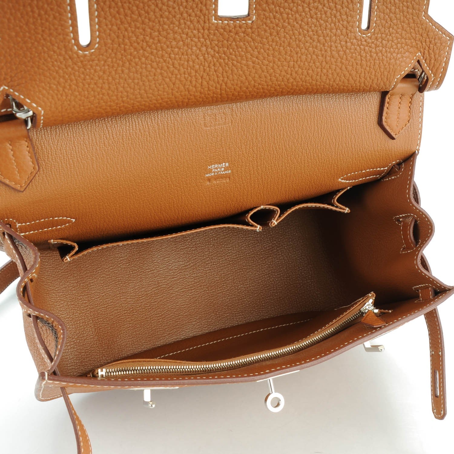 Hermes Taurillon Clemence Jypsiere 28 Gold 4 of 9
