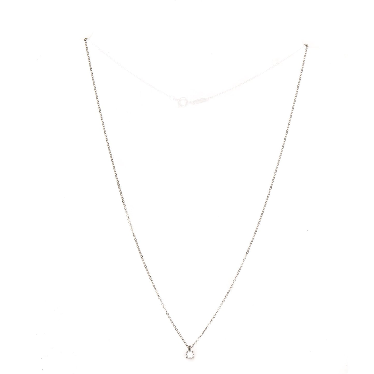Platinum Diamond .17ct Solitaire Pendant Necklace