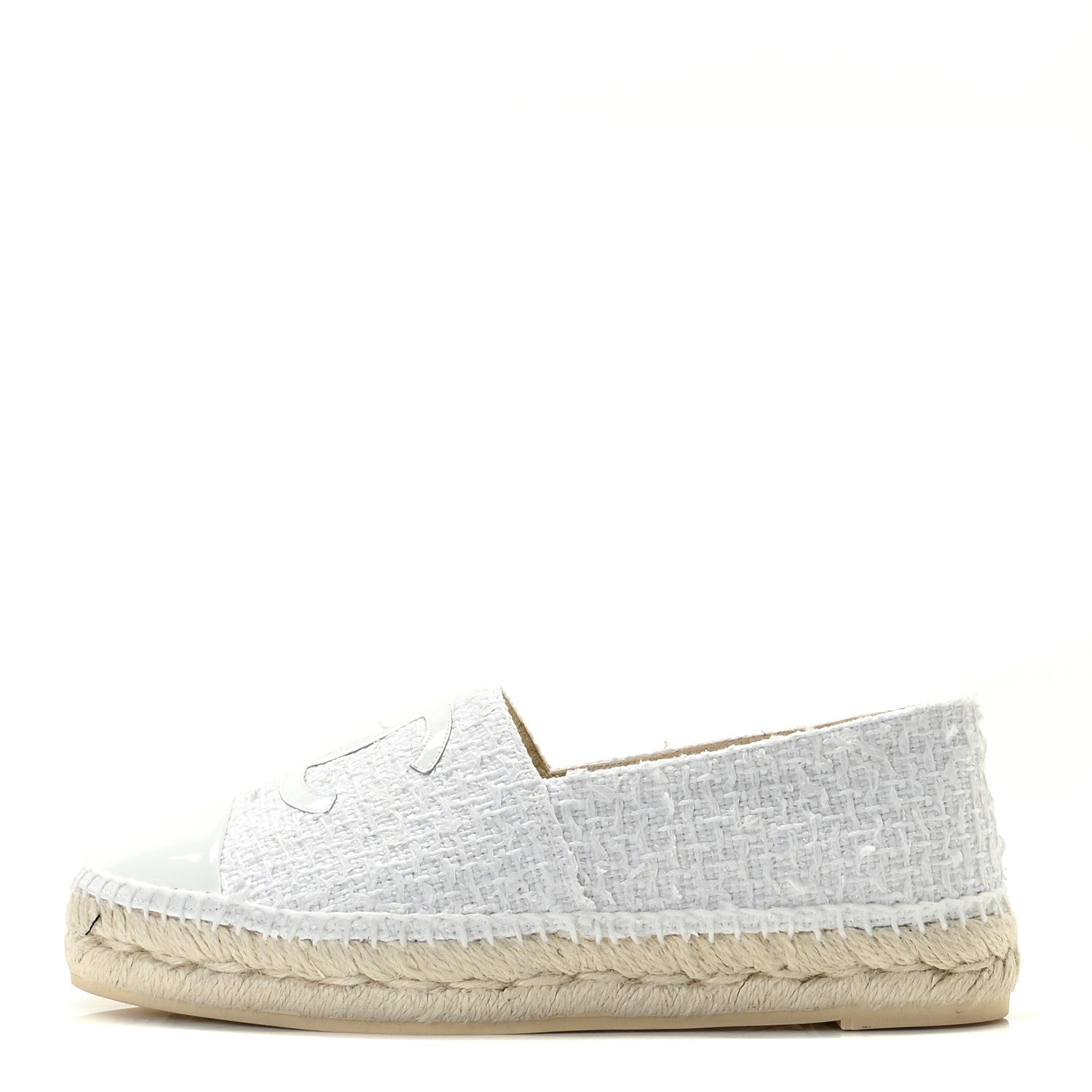 Chanel Tweed Calfskin CC Espadrilles 39 White 38 White 1 of 14