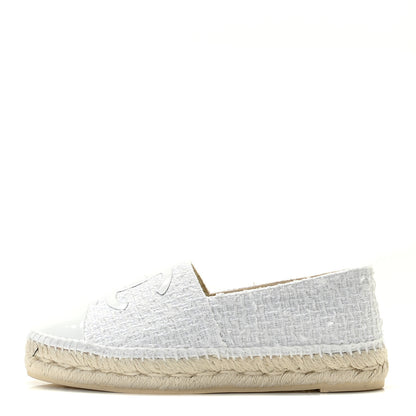 Chanel Tweed Calfskin CC Espadrilles 39 White 38 White 1 of 14