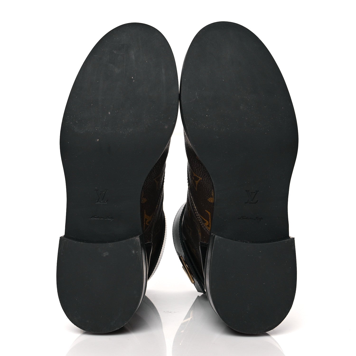 Louis Vuitton Calfskin Monogram Wonderland Flat Ranger Boots 39 Black 5 of 8
